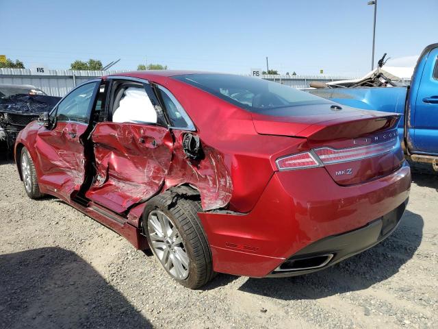 3LN6L2G95GR604490 - 2016 LINCOLN MKZ RED photo 2