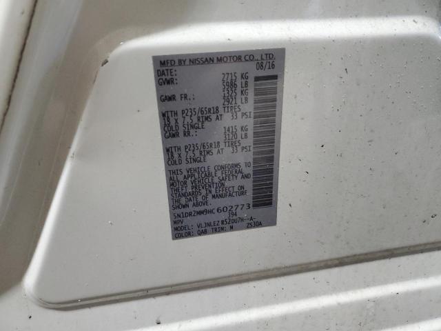 5N1DR2MM9HC602773 - 2017 NISSAN PATHFINDER S WHITE photo 13