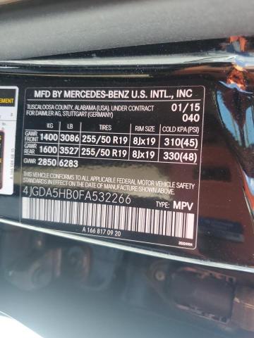 4JGDA5HB0FA532266 - 2015 MERCEDES-BENZ ML 350 4MATIC BLACK photo 13