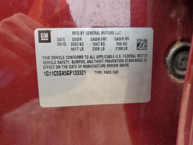1G11C5SA5GF133321 - 2016 CHEVROLET MALIBU LIM LT 勃艮第红 照片 12