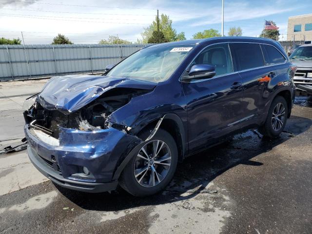 5TDJKRFH4GS335642 - 2016 TOYOTA HIGHLANDER XLE BLUE photo 1