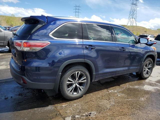 5TDJKRFH4GS335642 - 2016 TOYOTA HIGHLANDER XLE BLUE photo 3