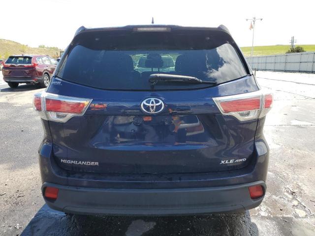 5TDJKRFH4GS335642 - 2016 TOYOTA HIGHLANDER XLE BLUE photo 6