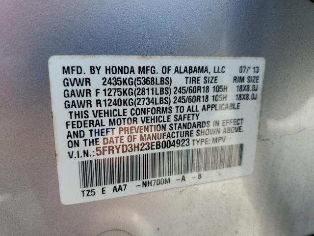 5FRYD3H23EB004923 - 2014 ACURA MDX SILVER photo 13