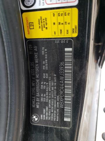 WBXPC9C44AWJ33936 - 2010 BMW X3 XDRIVE30I BLACK photo 12