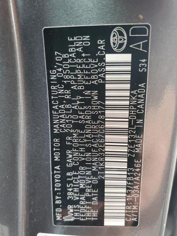 2T1KR32E67C678177 - 2007 TOYOTA COROLLA MA XR GRAY photo 12