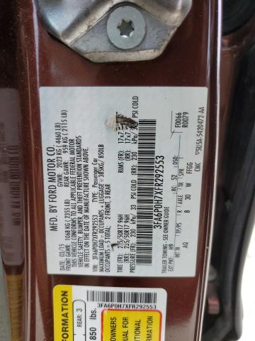 3FA6P0H7XFR292553 - 2015 FORD FUSION SE Qırmızı foto 12