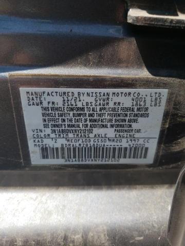 3N1AB8DVXNY212102 - 2022 NISSAN SENTRA SR GRAY photo 12