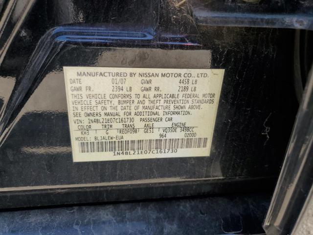 1N4BL21E07C161730 - 2007 NISSAN ALTIMA 3.5SE BLACK photo 12