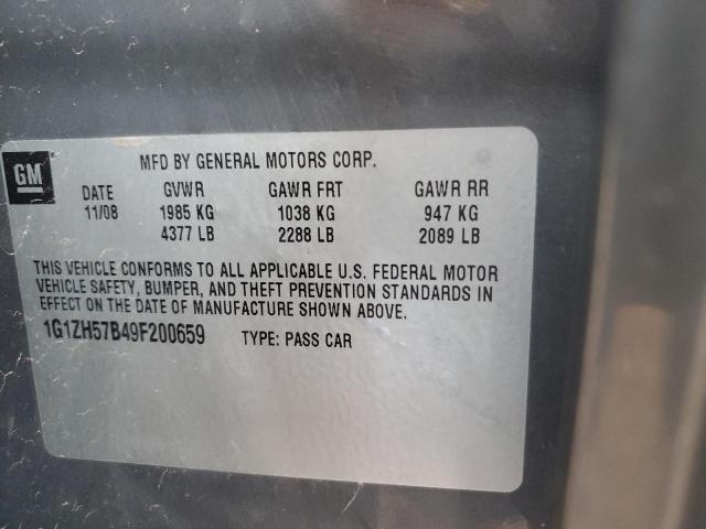 1G1ZH57B49F200659 - 2009 CHEVROLET MALIBU 1LT GRAY photo 13