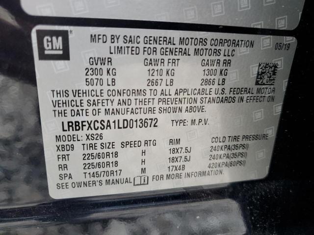 LRBFXCSA1LD013672 - 2020 BUICK ENVISION ESSENCE Mavi foto 14