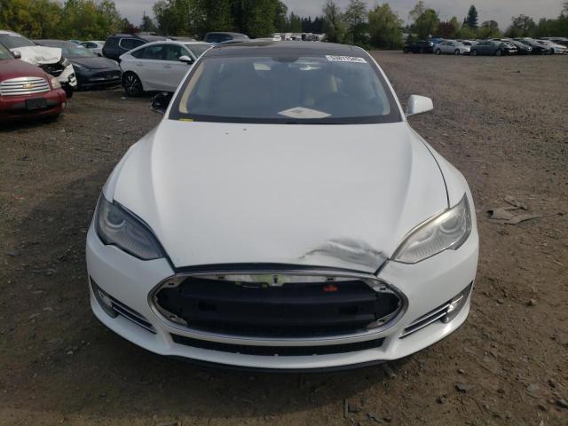 5YJSA1DN0DFP13487 - 2013 TESLA MODEL S WHITE photo 5