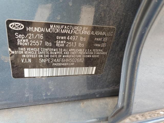 5NPE24AF6HH502682 - 2017 HYUNDAI SONATA SE BLUE photo 12