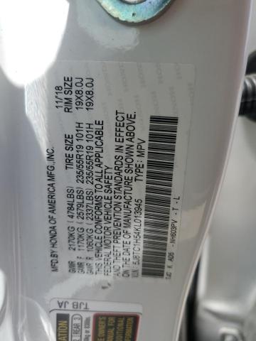 5J8TC1H54KL013945 - 2019 ACURA RDX TECHNOLOGY WHITE photo 13