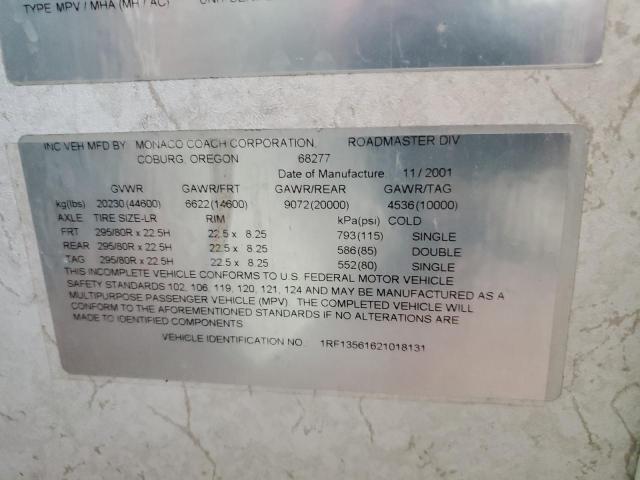 1RF13561621018131 - 2002 ROADMASTER RAIL MONOCOQUE Золотий фото 10