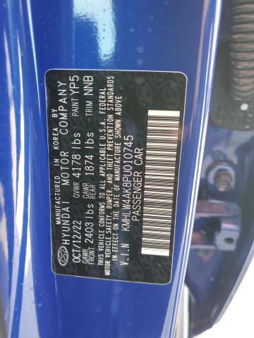 KMHLW4AK8PU010745 - 2023 HYUNDAI ELANTRA N BLUE photo 12