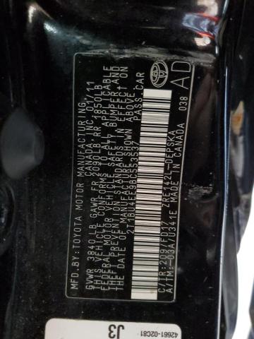 2T1BU4EE9BC553537 - 2011 TOYOTA COROLLA BASE Qara foto 12