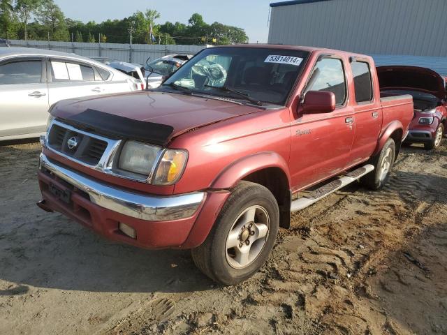 1N6ED27T6YC327189 - 2000 NISSAN FRONTIER CREW CAB XE RED photo 1