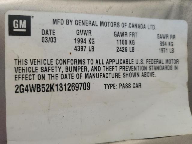 2G4WB52K131269709 - 2003 BUICK REGAL LS 金色 照片 12