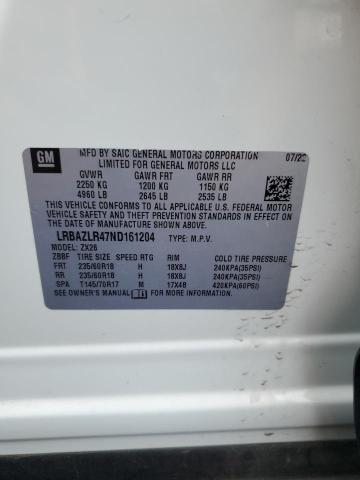 LRBAZLR47ND161204 - 2022 BUICK ENVISION PREFERRED Ağ foto 13