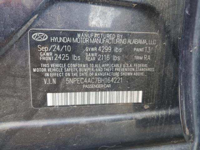 5NPEC4AC7BH164221 - 2011 HYUNDAI SONATA SE CHARCOAL photo 12