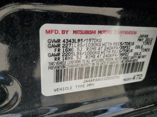 JA4AP3AU1CZ010761 - 2012 MITSUBISHI OUTLANDER ES BLACK photo 13