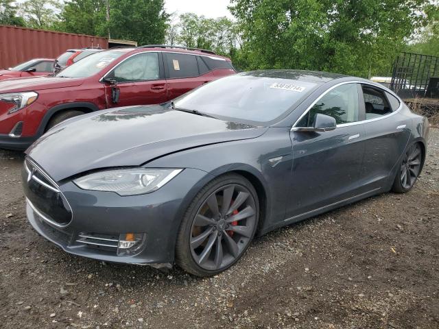 5YJSA1H11EFP52274 - 2014 TESLA MODEL S Boz foto 1