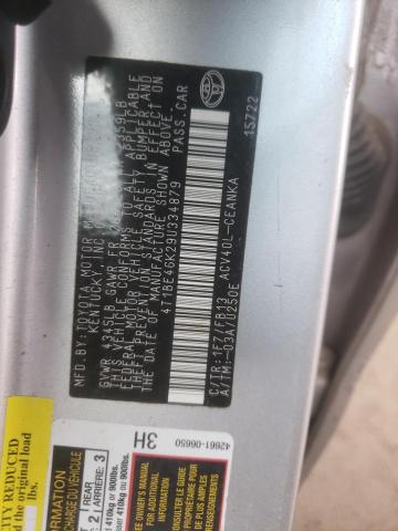 4T1BE46K29U334879 - 2009 TOYOTA CAMRY AUTO BASE SILVER photo 12