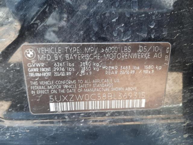 5UXZW0C58BL369315 - 2011 BMW X5 XDRIVE35D BLACK photo 13