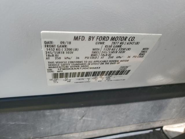 1FM5K8AR7JGC95453 - 2018 FORD EXPLORER POLICE INTERCEPTOR WHITE photo 12