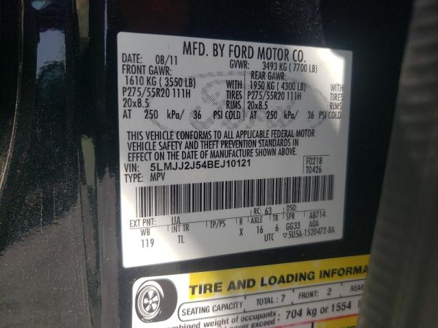 5LMJJ2J54BEJ10121 - 2011 LINCOLN NAVIGATOR 黑色 照片 12