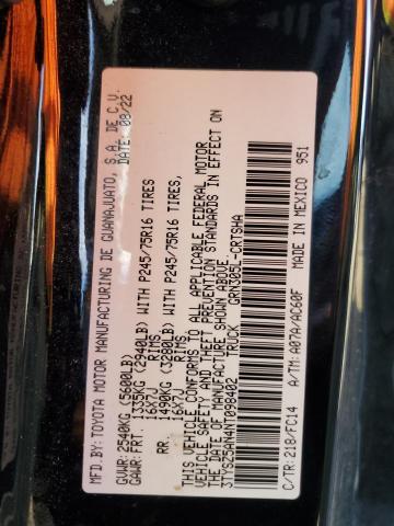 3TYSZ5AN4NT098402 - 2022 TOYOTA TACOMA ACCESS CAB შავი ფოტო 12