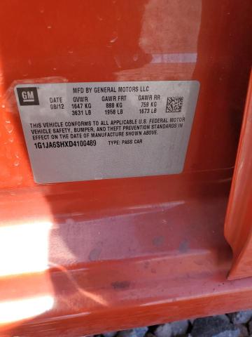1G1JA6SHXD4100489 - 2013 CHEVROLET SONIC LS 红色 照片 12
