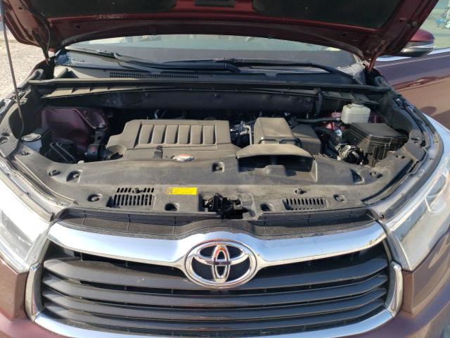 5TDKKRFH4GS175184 - 2016 TOYOTA HIGHLANDER XLE MAROON photo 12