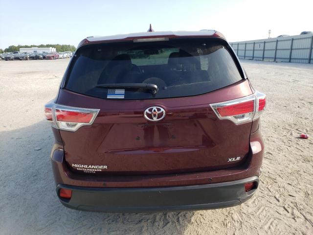 5TDKKRFH4GS175184 - 2016 TOYOTA HIGHLANDER XLE MAROON photo 6