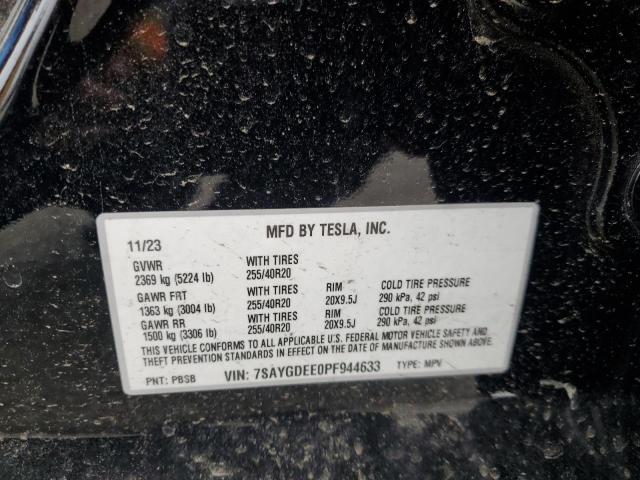 7SAYGDEE0PF944633 - 2023 TESLA MODEL Y Schwarz Foto 13