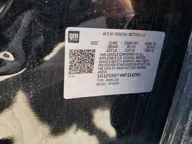 1G1ZG5ST4NF114295 - 2022 CHEVROLET MALIBU RS BLACK photo 12