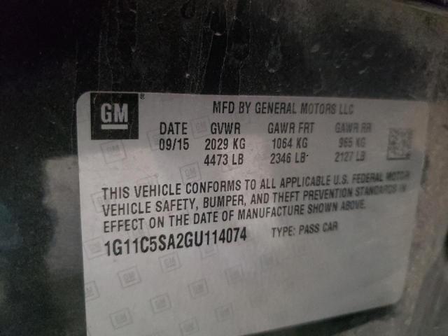 1G11C5SA2GU114074 - 2016 CHEVROLET MALIBU LIM LT 石墨色 照片 12