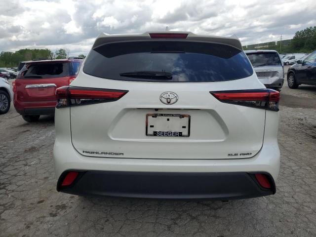 5TDGZRBH5LS502838 - 2020 TOYOTA HIGHLANDER XLE WHITE photo 6