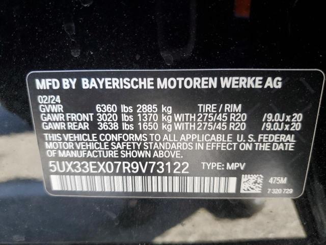5UX33EX07R9V73122 - 2024 BMW X6 XDRIVE40I BLACK photo 13