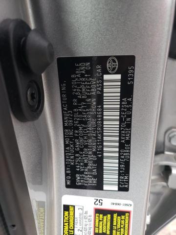 4T1G11AK5RU848684 - 2024 TOYOTA CAMRY SE NIGHT SHADE SILVER photo 13