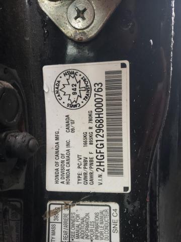 2HGFG12968H000763 - 2008 HONDA CIVIC EXL BLACK photo 13