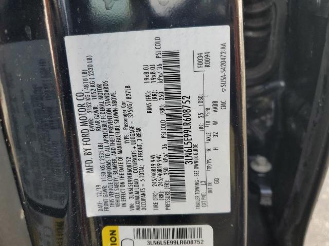 3LN6L5E99LR608752 - 2020 LINCOLN MKZ RESERVE BLUE photo 12