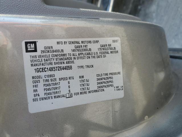 1GCEC14X57Z644058 - 2007 CHEVROLET SILVERADO C1500 CLASSIC TAN photo 12