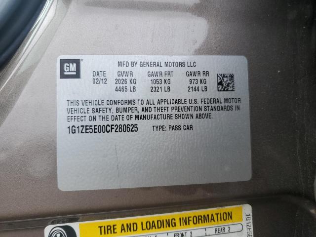 1G1ZE5E00CF280625 - 2012 CHEVROLET MALIBU LTZ GRAY photo 12