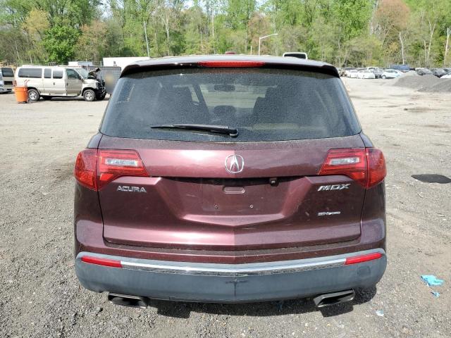 2HNYD2H66AH518987 - 2010 ACURA MDX TECHNOLOGY BURGUNDY photo 6