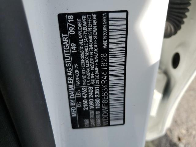 WDDWF8EB3KR461828 - 2019 MERCEDES-BENZ C 300 4MATIC WHITE photo 12