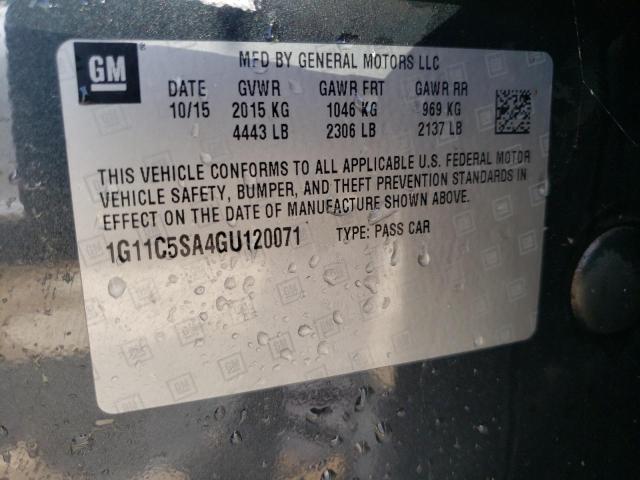 1G11C5SA4GU120071 - 2016 CHEVROLET MALIBU LIM LT 石墨色 照片 12