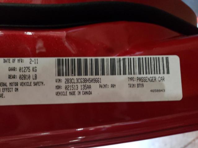 2B3CL3CG3BH509661 - 2011 DODGE CHARGER RED photo 12