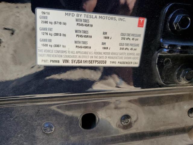 5YJSA1H15EFP58059 - 2014 TESLA MODEL S ლურჯი ფოტო 13